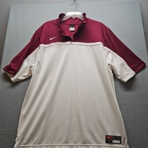 Nike Dri-FIT Maroon and White Top Quarter Zip Size L